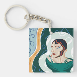 Vrouw Snake - Snake Head Lady Sleutelhanger