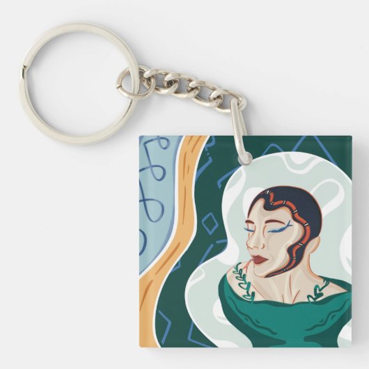 Vrouw Snake - Snake Head Lady Sleutelhanger (voorkant)