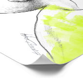 Vrouw Snake tong Apple Green splash Surreal art Poster (Hoek)