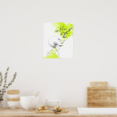 Vrouw Snake tong Apple Green splash Surreal art Poster (Keuken)