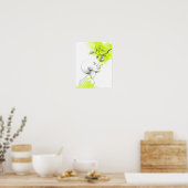 Vrouw Snake tong Apple Green splash Surreal art Poster (Keuken)