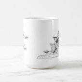 Vrouw snijstof - Ik hou van het naaien van Mok (Center)