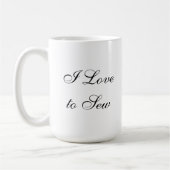 Vrouw snijstof - Ik hou van het naaien van Mok (Links)