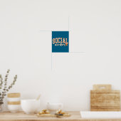 Vrouw sociaal werker kerstman school poster (Keuken)