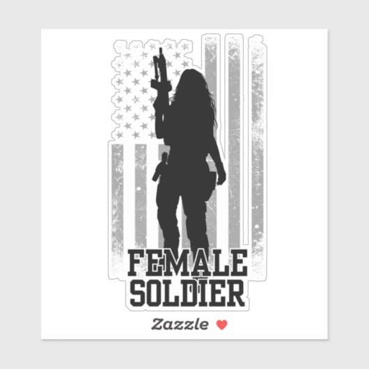 Vrouw soldaat sticker (Vel)