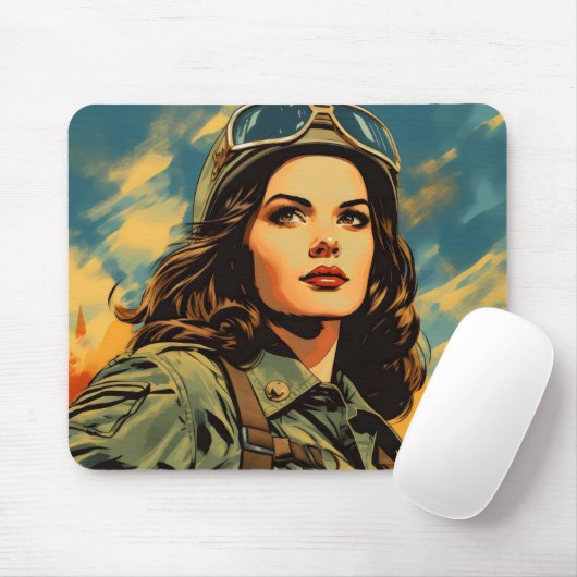 Vrouw Soldier Sci-Fi Muismat (Met muis)