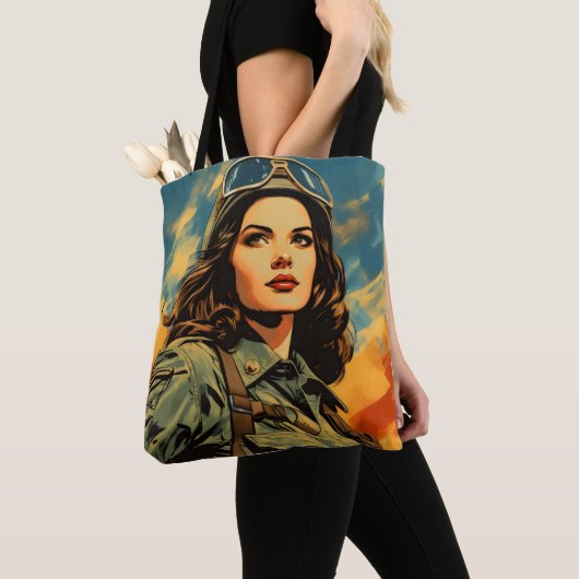 Vrouw Soldier Sci-Fi Tote Bag (Dichtbij)