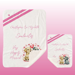 Vrouw soulmates schattige honden jubileum cadeau sherpa deken