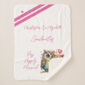 Vrouw soulmates schattige uilen jubileum cadeau sherpa deken (Voorkant)