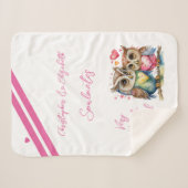 Vrouw soulmates schattige uilen jubileum cadeau sherpa deken (Voorkant (horizontaal))