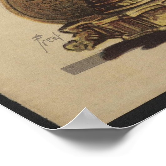 Vrouw, Spelen Harp, Tijdschrift Hoesje 1908 Poster (Hoek)