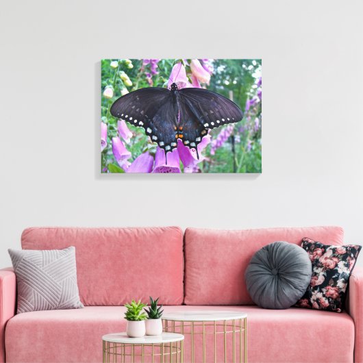 Vrouw Spicebush Swallowtail Butterfly Canvas Afdruk (Insitu (Woonkamer))