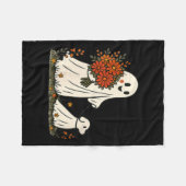 Vrouw spook wandelen hond griezelig grappig Hallow Fleece Deken (Voorkant (Horizontaal))