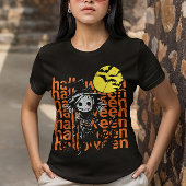 Vrouw Spooky Funny Retro Halloween Scarecrow T-shi T-shirt