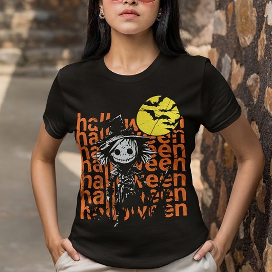 Vrouw Spooky Funny Retro Halloween Scarecrow T-shi T-shirt
