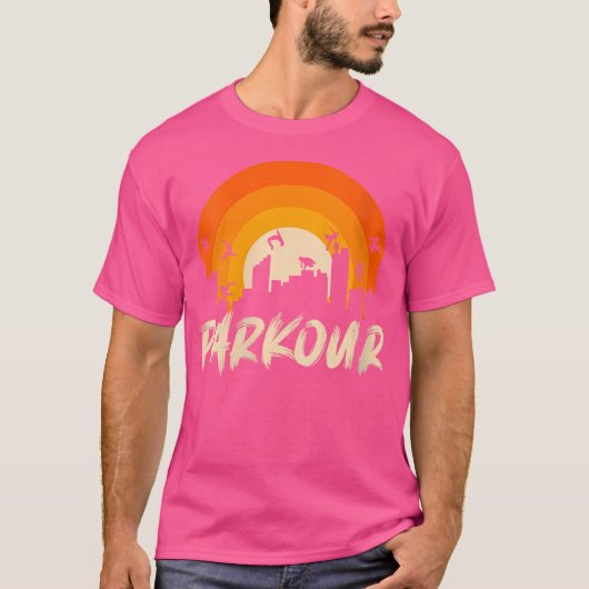 Vrouw springt op gebouw Parkour T-shirt (Voorkant)