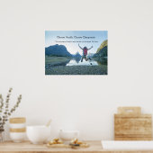 Vrouw springt op het Chiropractisch Poster-meer Poster (Keuken)