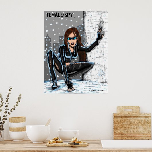 Vrouw Spy Poster (Keuken)