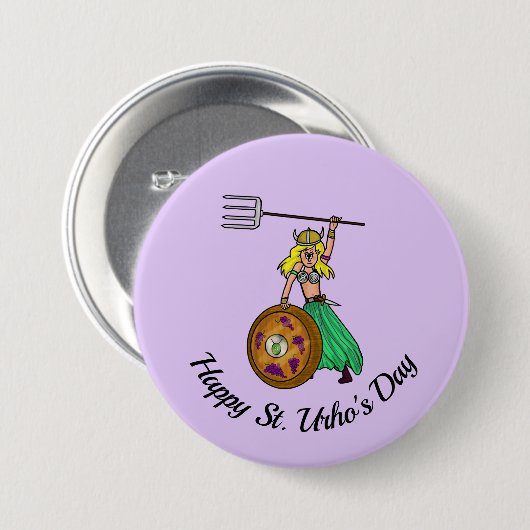 Vrouw St. Urho's Day Round Button (Voorkant /achterkant)