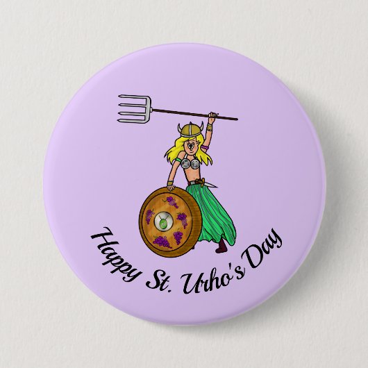 Vrouw St. Urho's Day Round Button (Voorkant)