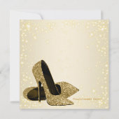 Vrouw Stapt Vijftigste Verjaardagsfeestje Kaart (Achterkant)