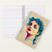 Vrouw staren door de lens...Spiraalvormig Notitieb Notitieboek (Binnen)