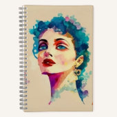 Vrouw staren door de lens...Spiraalvormig Notitieb Notitieboek (Voorkant)