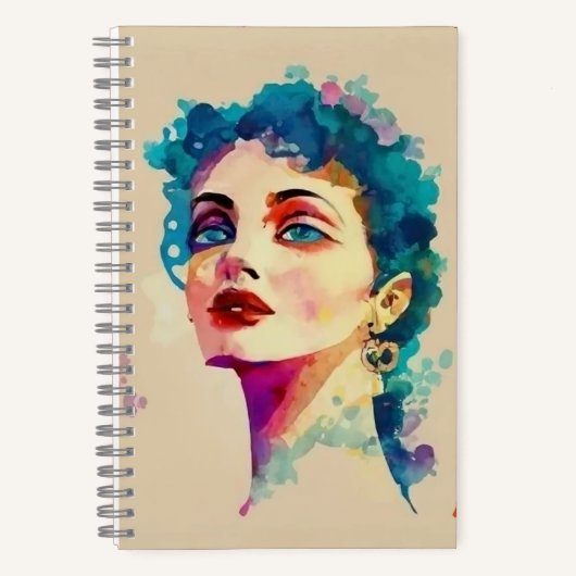 Vrouw staren door de lens...Spiraalvormig Notitieb Notitieboek (Voorkant)