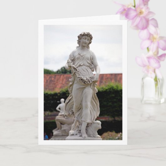 Vrouw Statue, Hampton Court Gardens, Engeland Kaart (Orchidee)