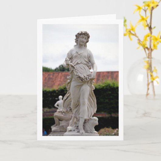 Vrouw Statue, Hampton Court Gardens, Engeland Kaart (Gele Bloem)