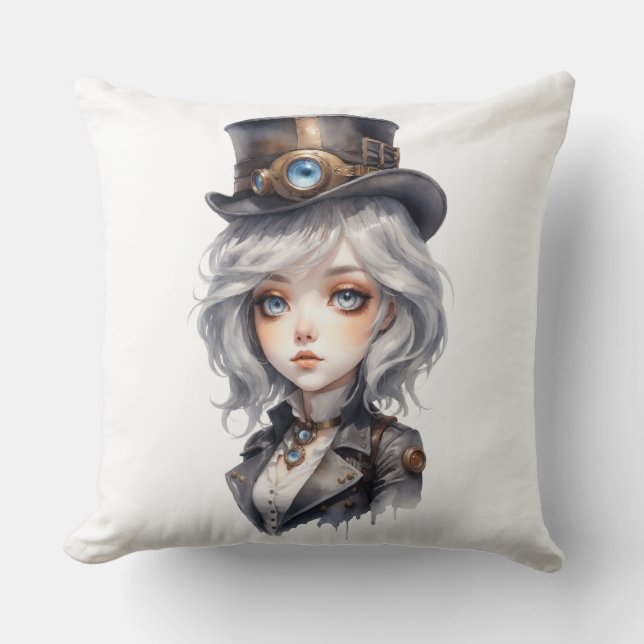 Vrouw SteamPunk Kussen (Voorkant)