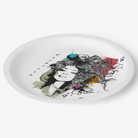 Vrouw Sterke machtig Papieren Bordje (Gekanteld)