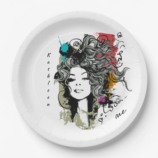 Vrouw Sterke machtig Papieren Bordje (Voorkant)