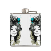 Vrouw Sterke machtig personaliseren Heupfles (Achterkant)