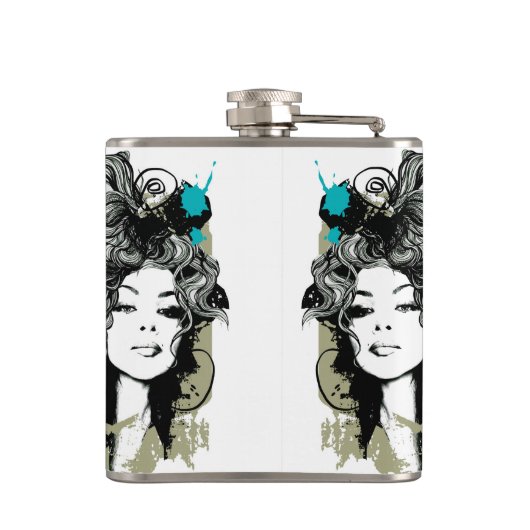 Vrouw Sterke machtig personaliseren Heupfles (Achterkant)