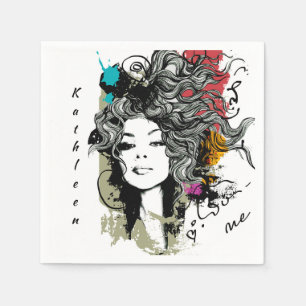 Vrouw Sterke machtig Servet