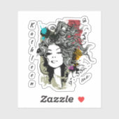 Vrouw Sterke machtig Sticker (Vel)