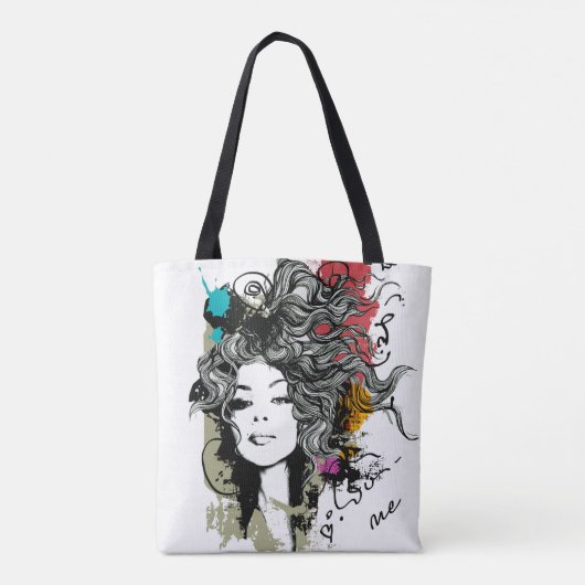 Vrouw Sterke machtig Tote Bag (Achterkant)