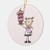 Vrouw Stick Figuur Baker Keramisch Ornament (Links)