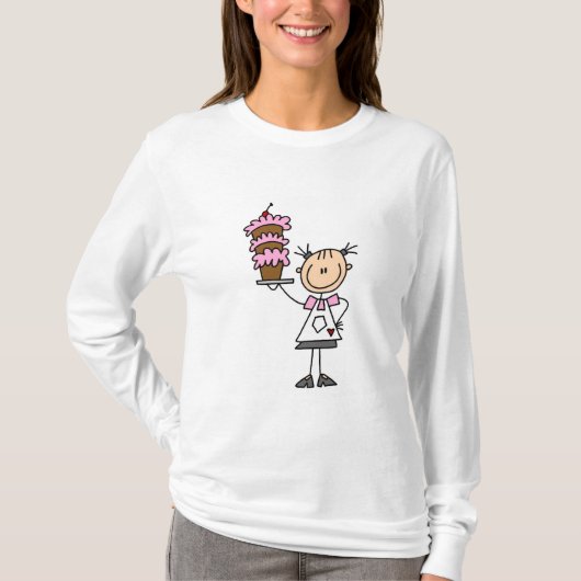 Vrouw Stick Figuur Baker Tshirts en cadeaus (Voorkant)