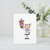Vrouw Stick Figuur Baker Tshirts en cadeaus Briefkaart (Staand voorkant)