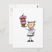 Vrouw Stick Figuur Baker Tshirts en cadeaus Briefkaart (Voorkant / Achterkant)