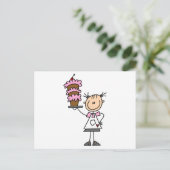 Vrouw Stick Figuur Baker Tshirts en cadeaus Briefkaart (Staand voorkant)