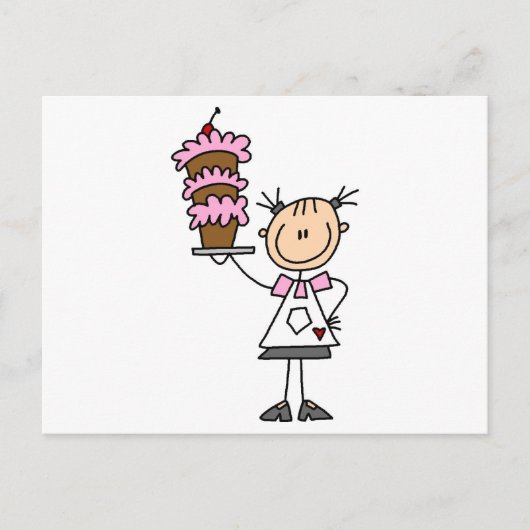 Vrouw Stick Figuur Baker Tshirts en cadeaus Briefkaart (Voorkant)