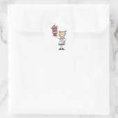 Vrouw Stick Figuur Baker Tshirts en cadeaus Ronde Sticker (Tas)