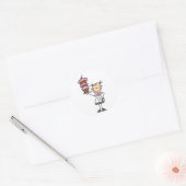 Vrouw Stick Figuur Baker Tshirts en cadeaus Ronde Sticker (Envelop)