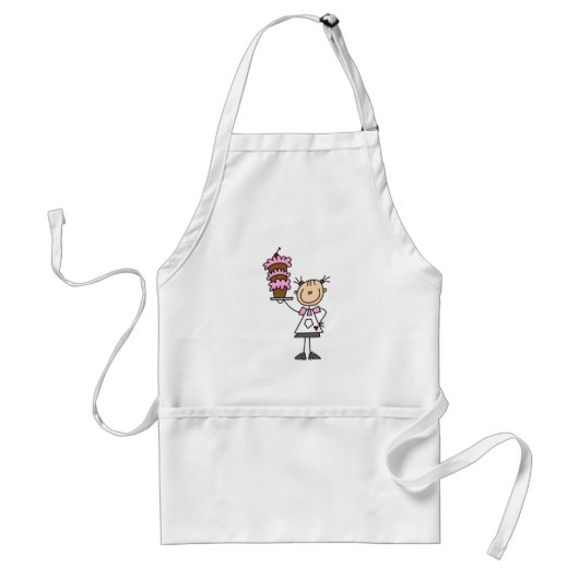 Vrouw Stick Figuur Baker Tshirts en cadeaus Standaard Schort (Voorkant)