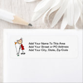 Vrouw Stick Figuur Golfer Etiket (Insitu)