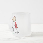 Vrouw Stick Figuur Golfer Matglas Koffiemok (Voorkant links)