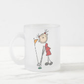 Vrouw Stick Figuur Golfer Matglas Koffiemok (Links)